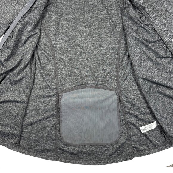 Athleta Pacifica Crosscurrent Hooded Jacket S Heather Gray, Ruched Zip, UPF - Picture 5 of 14